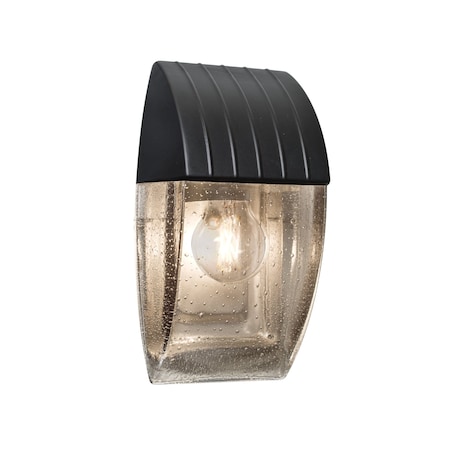 Besa Lighting Costaluz, Aqua Series Wall Sconce, Black/Clear Bubble, 1x8W LED Filament AQUACP-CL-EDIL-BK
